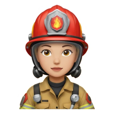female firefighter on fire sticker