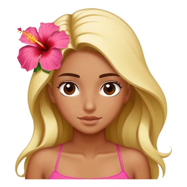 Surfer girl with a hibiscus in hair sticker