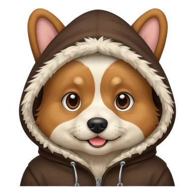 Dog wearing a hood sticker