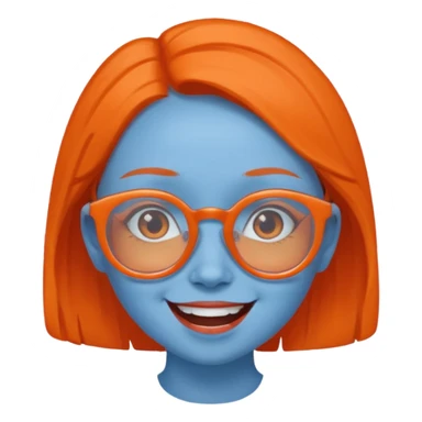 blue skinned orange glassed daughter sticker