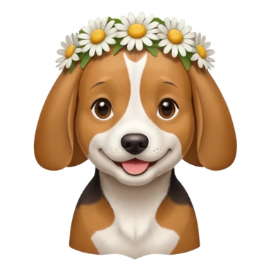 Beagle wearing a daisy flower on its head  sticker