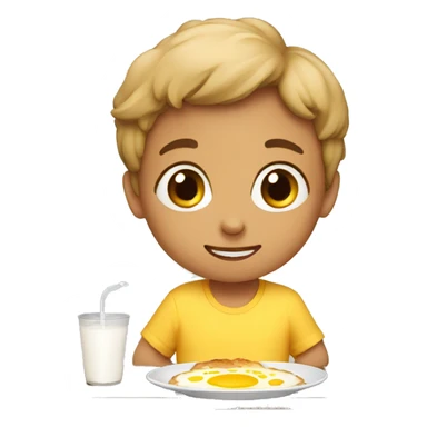 kid having breakfast sticker