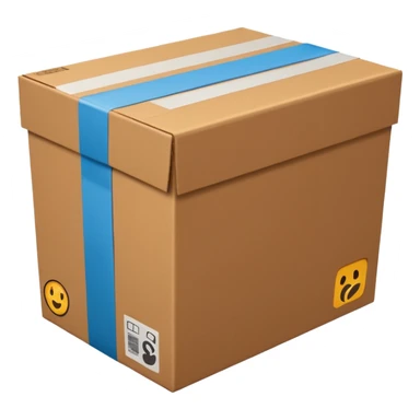 cardboard box with tape on top sticker