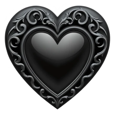 goth themed heart with a dark mirror sticker