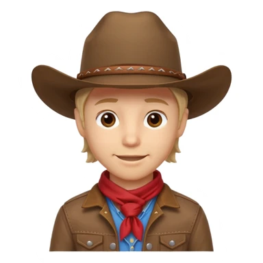 cute cowboy portrait, head and shoulders only, cowboy hat, bandana, western jacket, confident smile, 3D cartoon, mobile game icon style, clean background, no text, no watermark
 sticker