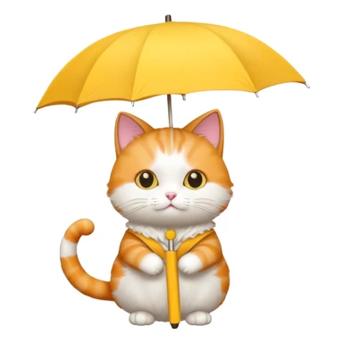 Cat with yellow umbrella sticker