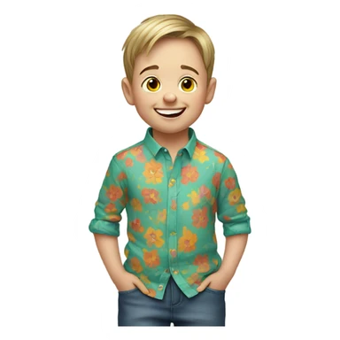 Down syndrome boy sticker