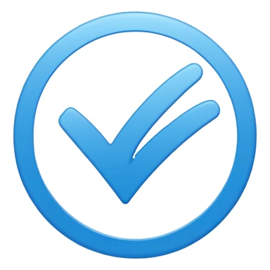 Mavi yuvarlağın içinde beyaz tik sticker