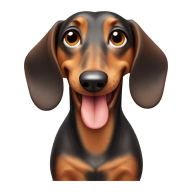 Dachshund eating a hotdog sticker