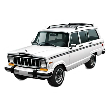 modern white Jeep Wagoneer SUV, sleek design, iconic seven-slot grille, large wheels, and smooth body curves 2022 model sticker