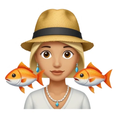Hatted ancient People & Fish Bone Necklaces sticker