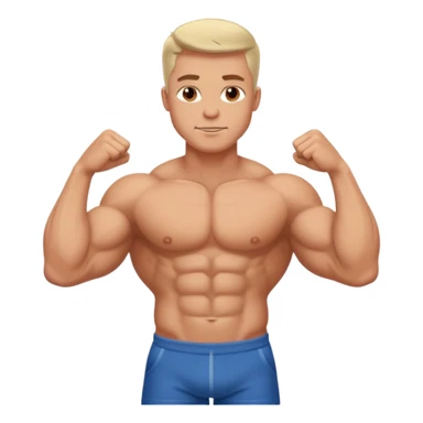 a white muscle man posing sticker