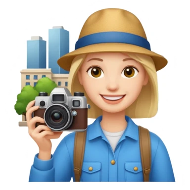 city tourist with camera sticker