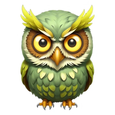 zombie owl portrait, head and shoulders only, ragged feathers, glowing eerie eyes, haunted night creature vibe, 3D cartoon, mobile game icon style, clean background, no text, no watermark
 sticker