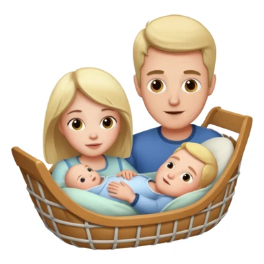 noel wood cradle with dee sticker