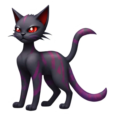 Vampiric dark edgy punk cat fakemon with red purple edgy markings full body  sticker