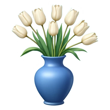 White tulips Flowers in a blue vase sticker
