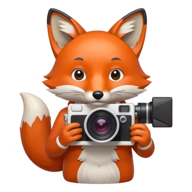 red fox white camera sticker