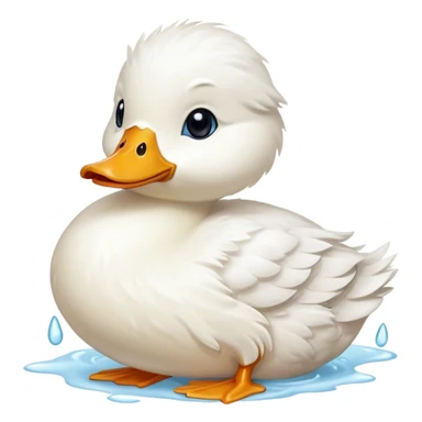 A small white duck sheds tears sticker