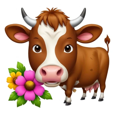 Pretty flower getting eaten by a cow sticker