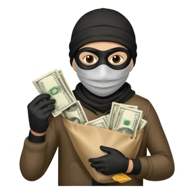 Robber stealing money  sticker