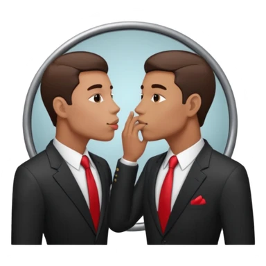 man looking in a mirror and kissing his reflection sticker