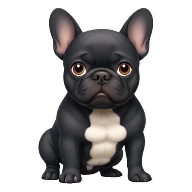 Bouledogue français noir  corps sticker