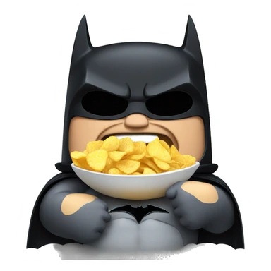 FAT BATMAN EATING CHIPS sticker