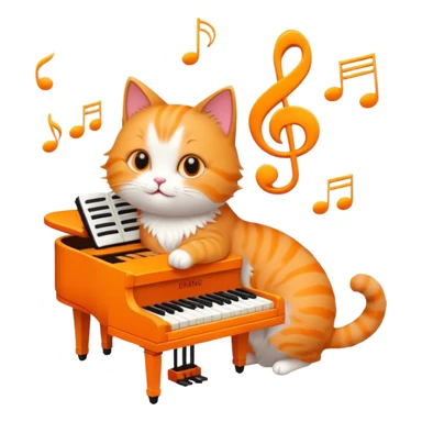 Cat playing a piano  sticker