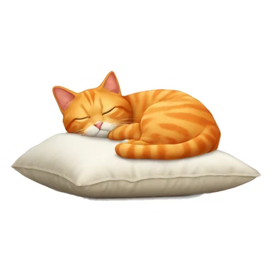 orange cat on pillow sleeping sticker