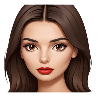 Emily Ratajkowski, beautiful fashion model with brunette hair, full lips, defined eyebrows sticker