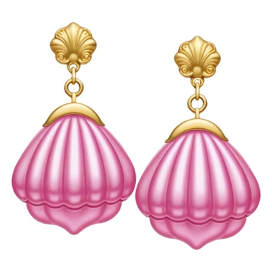 ornate rococo gold pink inflatable puffy shell earrings sticker