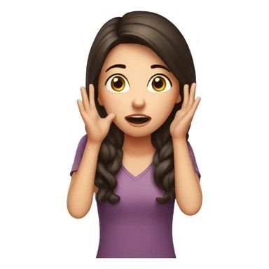 surprised brunette girl with hand on her head sticker