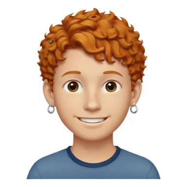 im short curly ginger haired young guy and also have earring on my left ear  sticker