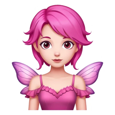 Uma fada mulher de cabelos rosas meio escuro de vestido Rosa  sticker