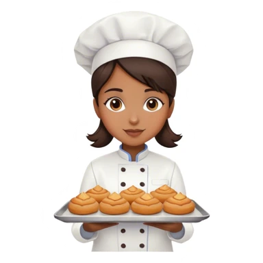 Brown girl pastry chef with dark brown hair sticker