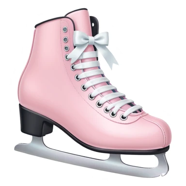pastel pink ice skates with bow sticker