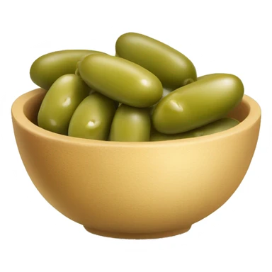 bowl of green olives and baguette with butter   sticker