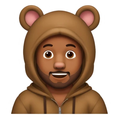 kanye west bear man bear ears man face sticker