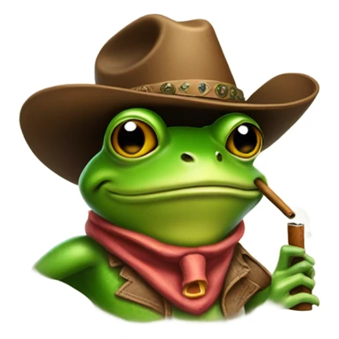 Cowboy frog smoking a cigar sticker