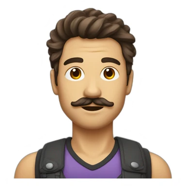 Personne cheveux brun avec cheveux plaquée à gauche et petite moustache sous le nez sticker