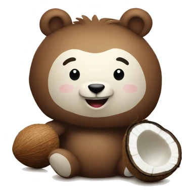 Teddybear and coconut smiling  sticker