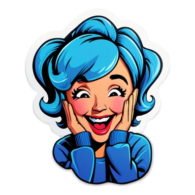 Pop art Be embarrassed Giggling sticker