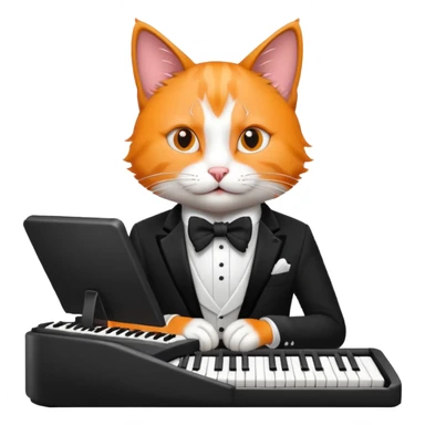 rockstar cat who plays keybord sticker