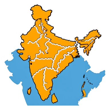 India map with saffron colour ( akhand Bharat ) with proper state sticker