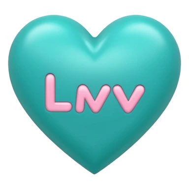 Teal heart with Alana wording sticker