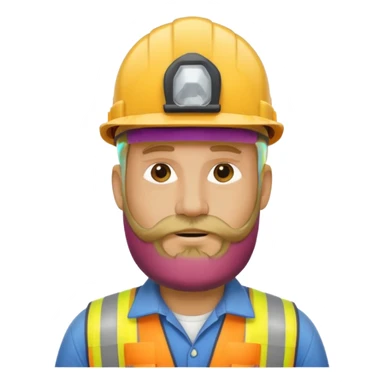 blond man with long beard construction worker sticker