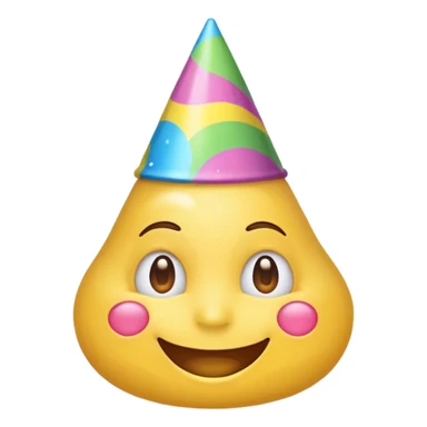 Emoji souriant avec goutte de sueur avec chapeau d"anniversaire  sticker
