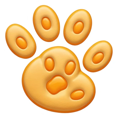 a very light pale pastel yellowy orange pawprint sticker