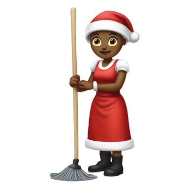 Create a black Mrs claus mopping  sticker